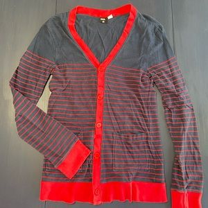 Urban Outfitters small cardigan sweater blue/red